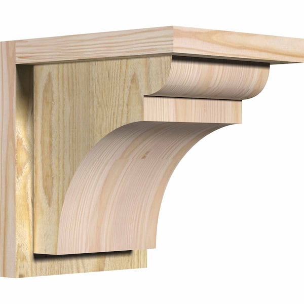 Ekena Millwork Yorktown Rough Sawn Corbel w/Backplate, Douglas Fir, 8"W x 10"D x 10"H COR08X10X10YOR01RDF - main